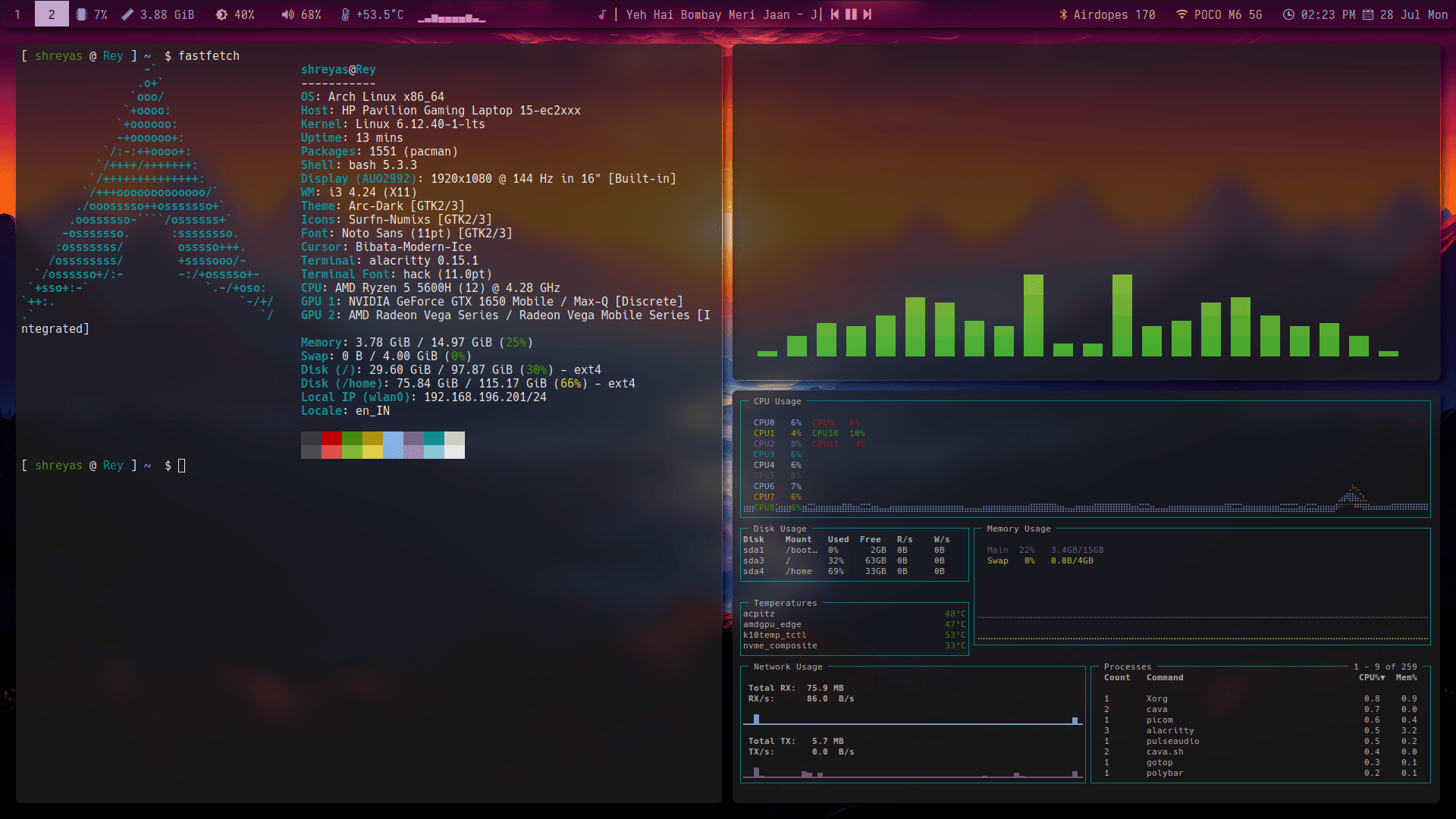 Arch Linux Desktop Screenshot